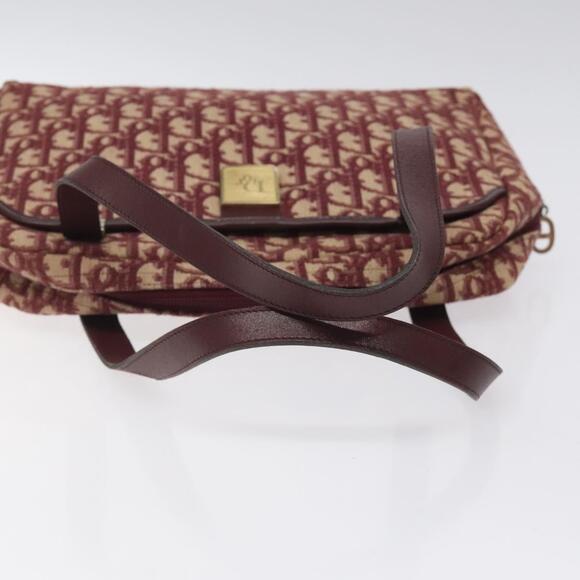 DIOR Trotter Canvas Hand Bag Red Gold - Picture 7 of 12